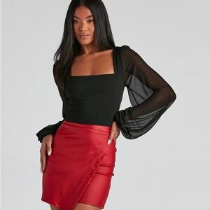 Windsor Classy Chic Chiffon Crop Top
